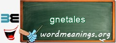 WordMeaning blackboard for gnetales